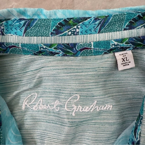 Men’s Robert Graham Patterned Button Down Short Sleeve Dress Shirt Classic Fit - Picture 12 of 16